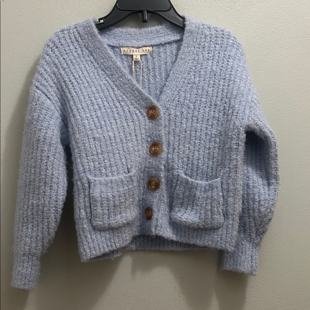 Copper Key Soft Blue Cardigan